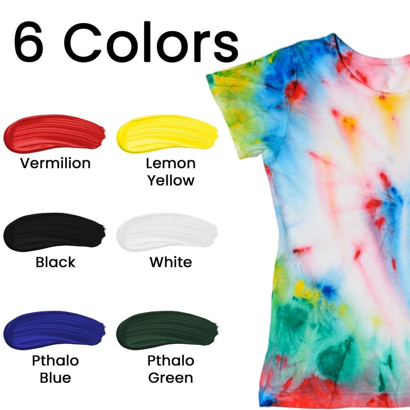 BLUEBIRD Fabric Paint Set, Primary Colors, 6 x 25 ML, Permanent Fabric Paints for Clothes - Image 2